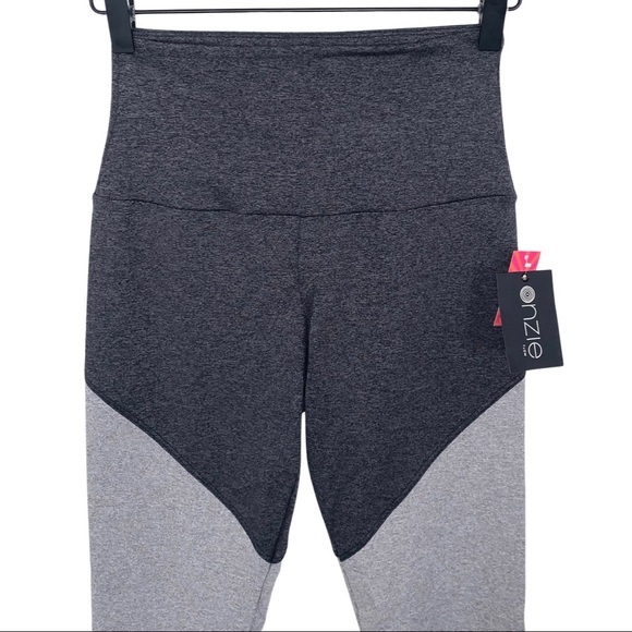 Onzie High Rise Track Leggings Slate Combo Grey Ombré Colorblock Tights S/M NWT - Picture 3 of 16